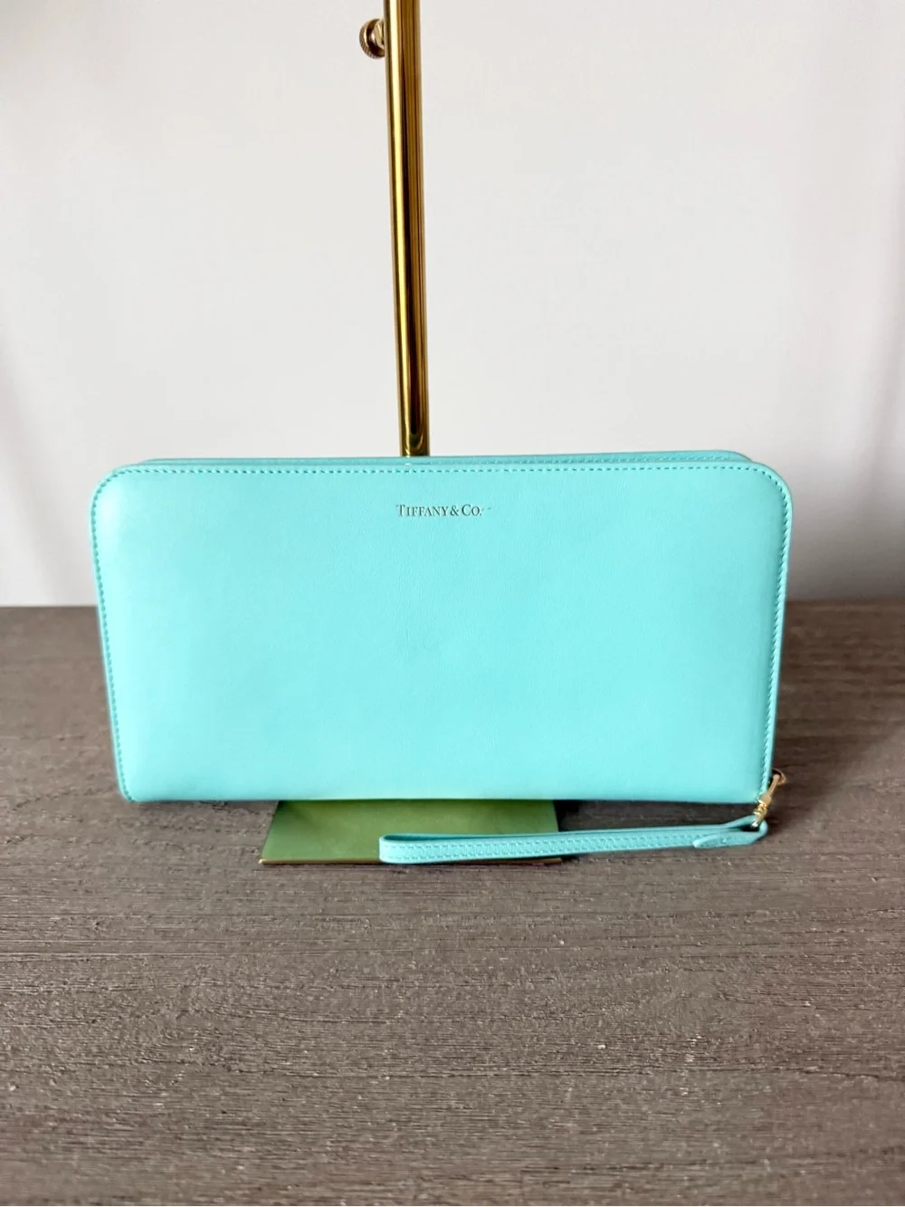Tiffany & Co. Tiffany Blue Leather Zip Wallet Wristlet